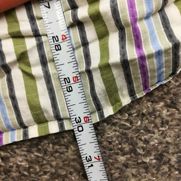 Robert Graham Shirt Paisley Flip Cuff Striped Silk Trim L/S Button Up Mens Large - Picture 10 of 11